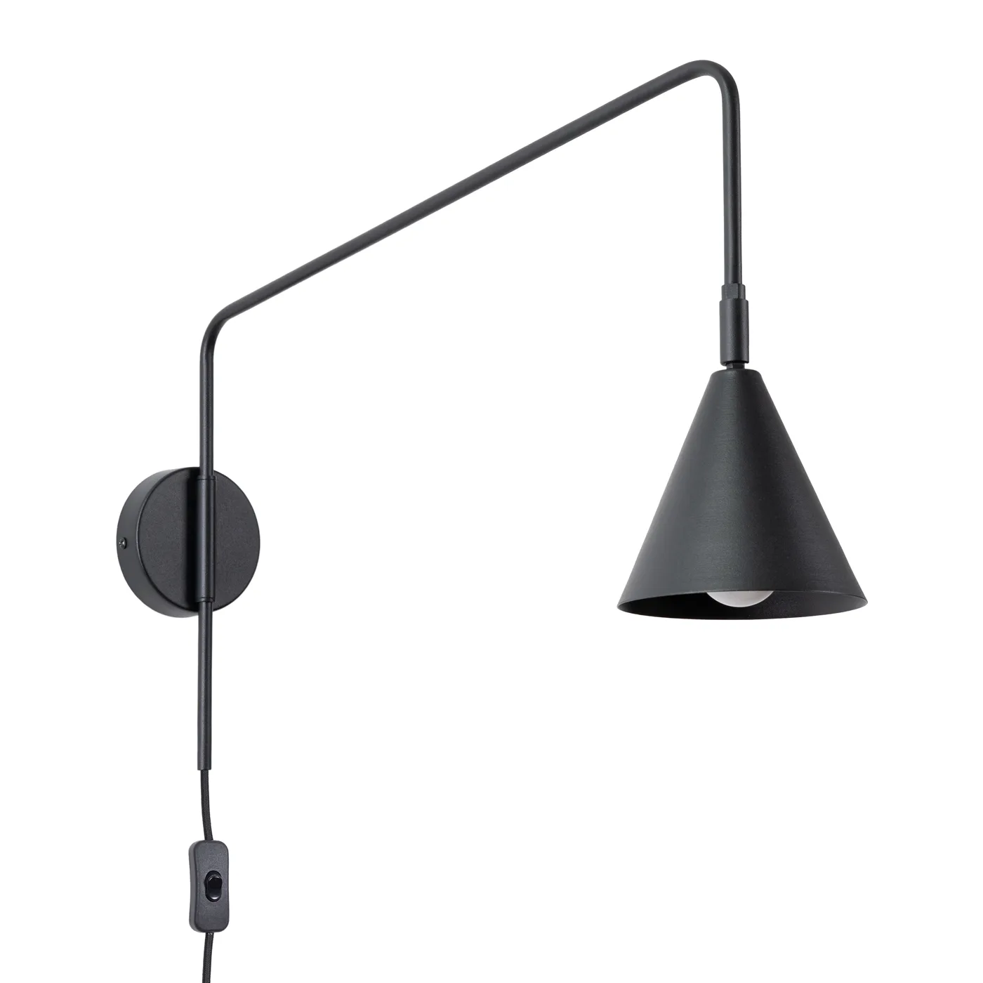 Switched NOX Wall Light - Black Bedroom Wall Lights Great Lighting UK Ltd