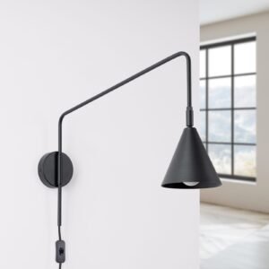 Switched NOX Wall Light - Black Bedroom Wall Lights Great Lighting UK Ltd