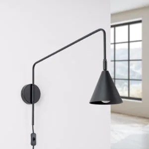 Switched NOX Wall Light - Black Bedroom Wall Lights Great Lighting UK Ltd