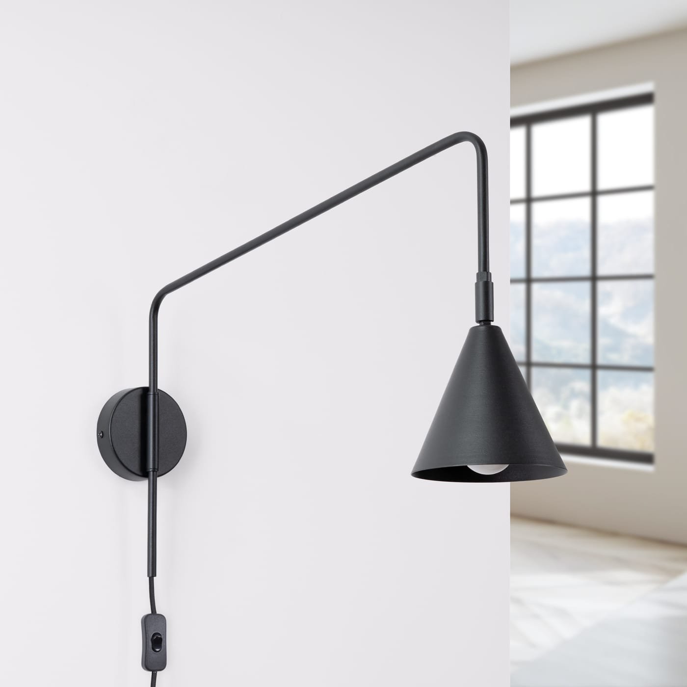Wall lamp NOX black Uncategorized Great Lighting UK Ltd