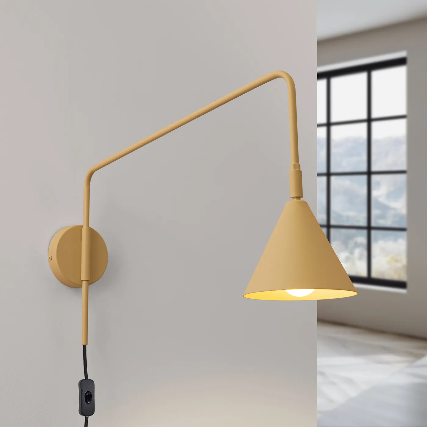 Switched NOX Wall Light - Gold Bedroom Wall Lights Great Lighting UK Ltd
