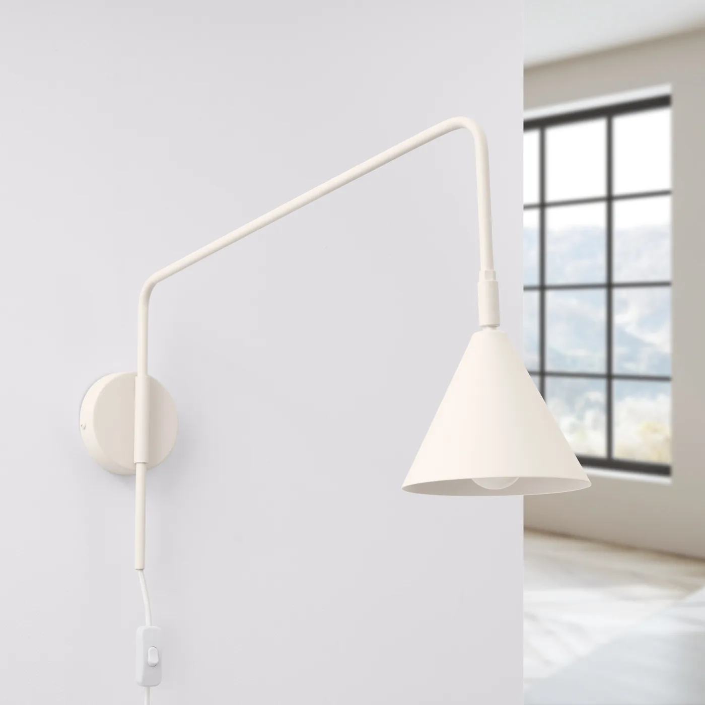 Switched NOX Wall Light - Natural Bedroom Wall Lights Great Lighting UK Ltd