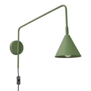 Switched NOX Wall Light - Olive Green Bedroom Wall Lights Great Lighting UK Ltd