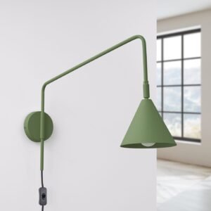 Switched NOX Wall Light - Olive Green Bedroom Wall Lights Great Lighting UK Ltd