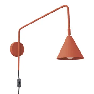 Switched NOX Wall Light - Red Ochre Bedroom Wall Lights Great Lighting UK Ltd