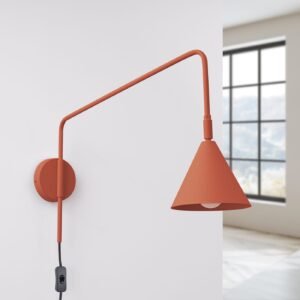 Switched NOX Wall Light - Red Ochre Bedroom Wall Lights Great Lighting UK Ltd