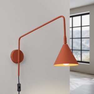 Switched NOX Wall Light - Red Ochre Bedroom Wall Lights Great Lighting UK Ltd