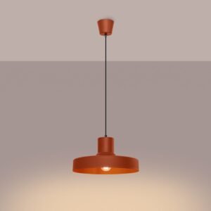 BILO Pendant Light - Red Ochre Bedroom Pendant Lights Great Lighting UK Ltd