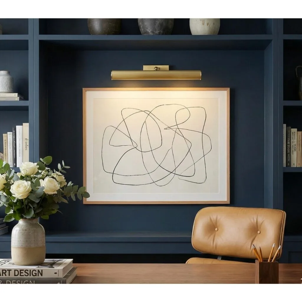Cambridge Adjustable Picture Light | 50.5cm | Reeded Brass Finishes Picture & Poster Lights Great Lighting UK Ltd