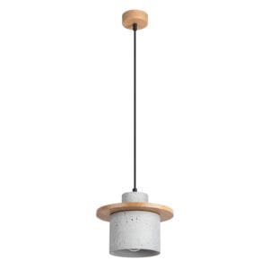 Mab Concrete & Wood Pendant Light Concrete Lighting Great Lighting UK Ltd