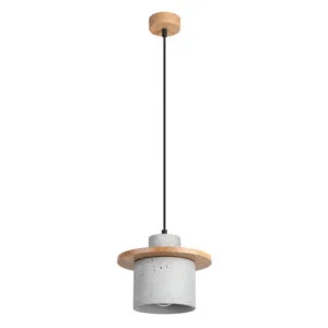 Mab Concrete & Wood Pendant Light Concrete Lighting Great Lighting UK Ltd