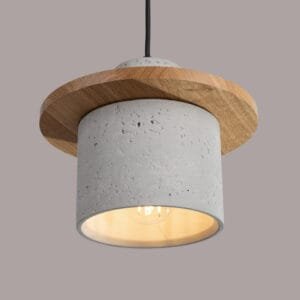 Mab Concrete & Wood Pendant Light Concrete Lighting Great Lighting UK Ltd