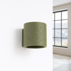 Orbis Concrete Wall Light - Olive Green Uncategorized Great Lighting UK Ltd