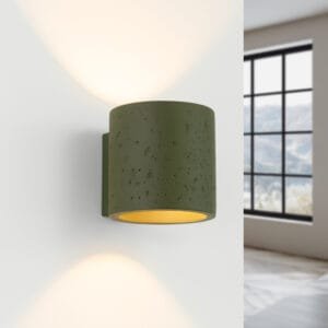 Orbis Concrete Wall Light - Olive Green Uncategorized Great Lighting UK Ltd