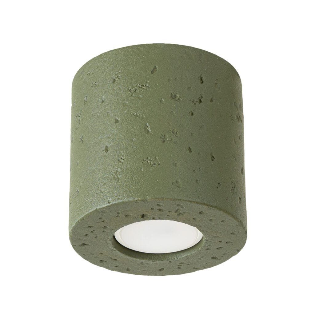 Orbis Concrete Ceiling Light - Olive Green Coloured Ceiling Lights Great Lighting UK Ltd