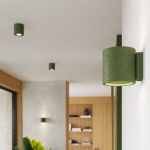 Orbis Concrete Ceiling Light - Olive Green Uncategorized Great Lighting UK Ltd