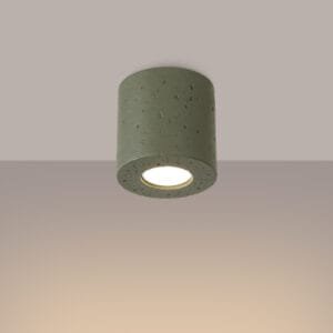 Orbis Concrete Ceiling Light - Olive Green Uncategorized Great Lighting UK Ltd
