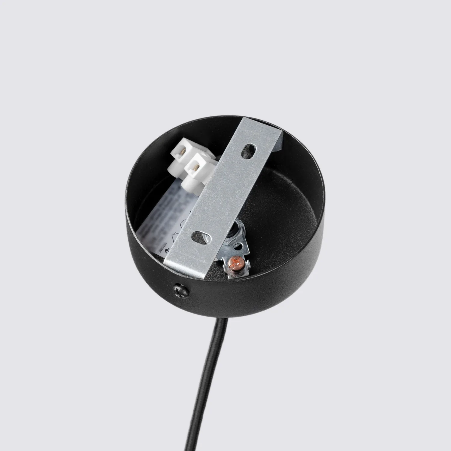 Feltro Felt Disc Pendant Light - Black / Natural Bedroom Pendant Lights Great Lighting UK Ltd