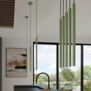 Pastelo Single Cylinder Pendant Light - Sage Uncategorized Great Lighting UK Ltd