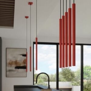 Pastelo Single Cylinder Pendant Light - Red Uncategorized Great Lighting UK Ltd