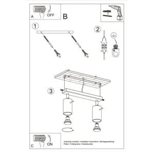 Ring 2-Light Ceiling Bar - Taupe Uncategorized Great Lighting UK Ltd