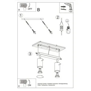 Ring 2-Light Ceiling Bar - Taupe 2 Light Spotlight Great Lighting UK Ltd