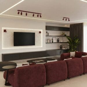 Ring Wall Spotlight - Burgundy Uncategorized Great Lighting UK Ltd