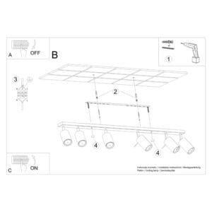 Ring 6-Light Ceiling Bar - Pink 6 Light Spotlights Great Lighting UK Ltd