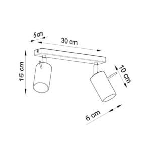 Ring 2-Light Ceiling Bar - Red Uncategorized Great Lighting UK Ltd