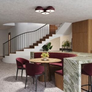 OMIQ Burgundy Ceiling Light Uncategorized Great Lighting UK Ltd