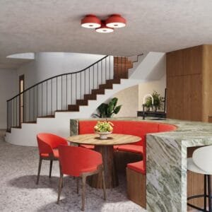 OMIQ Red Ceiling Light Uncategorized Great Lighting UK Ltd