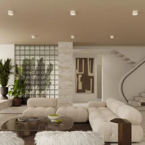 MODO 1 Beige Ceiling Light Single Kitchen Spotlights Great Lighting UK Ltd
