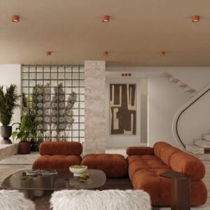 MODO 1 Red Ochre Ceiling Light Uncategorized Great Lighting UK Ltd