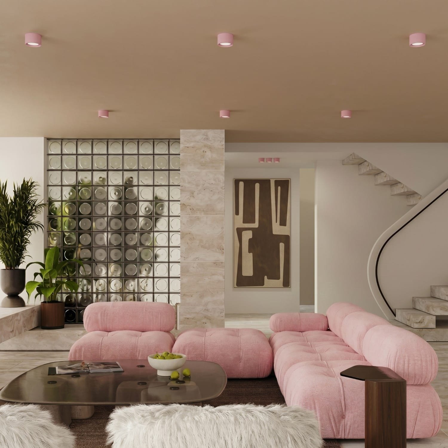 MODO 1 Pink Ceiling Light Uncategorized Great Lighting UK Ltd