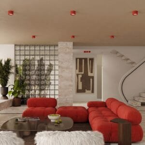 MODO 1 Red Ceiling Light Uncategorized Great Lighting UK Ltd