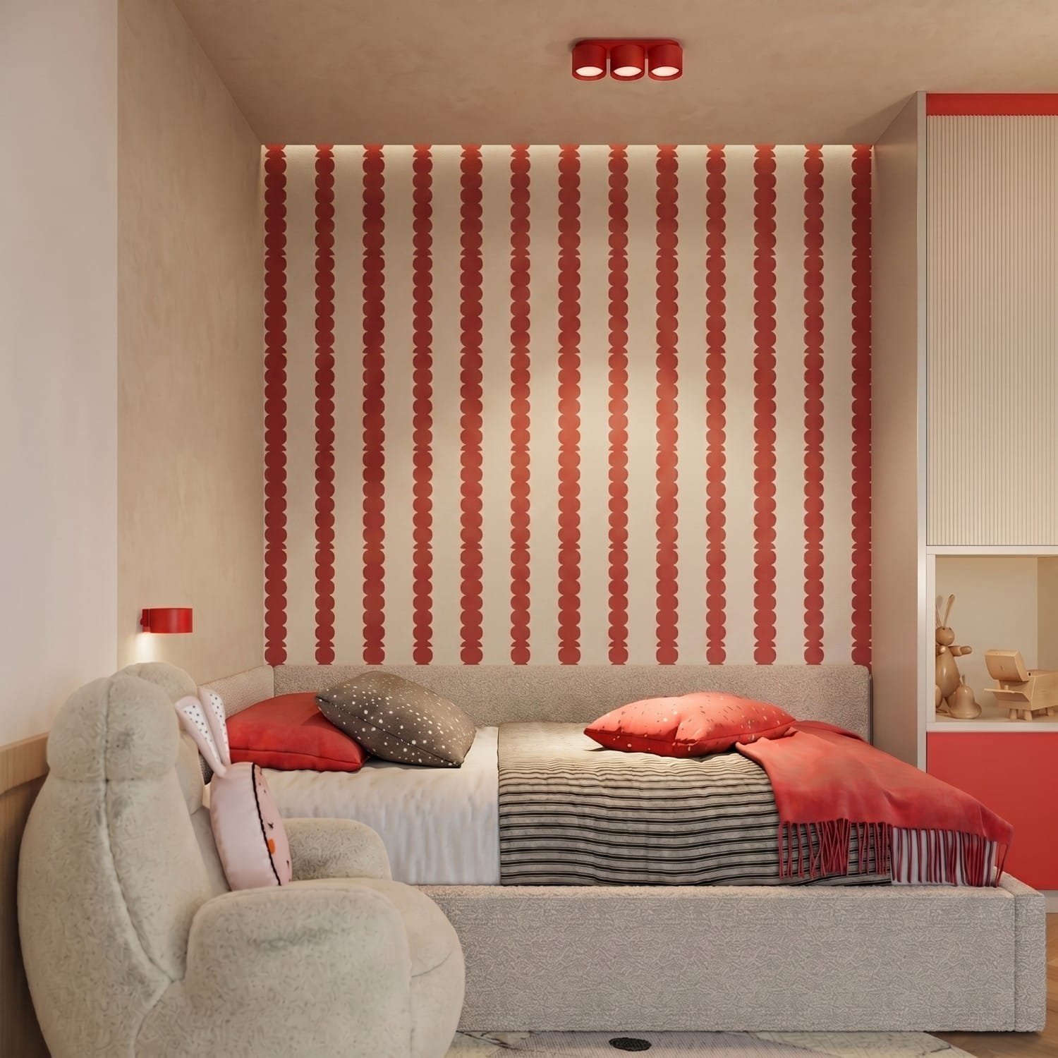 MODO 3 Red Ceiling Light Uncategorized Great Lighting UK Ltd