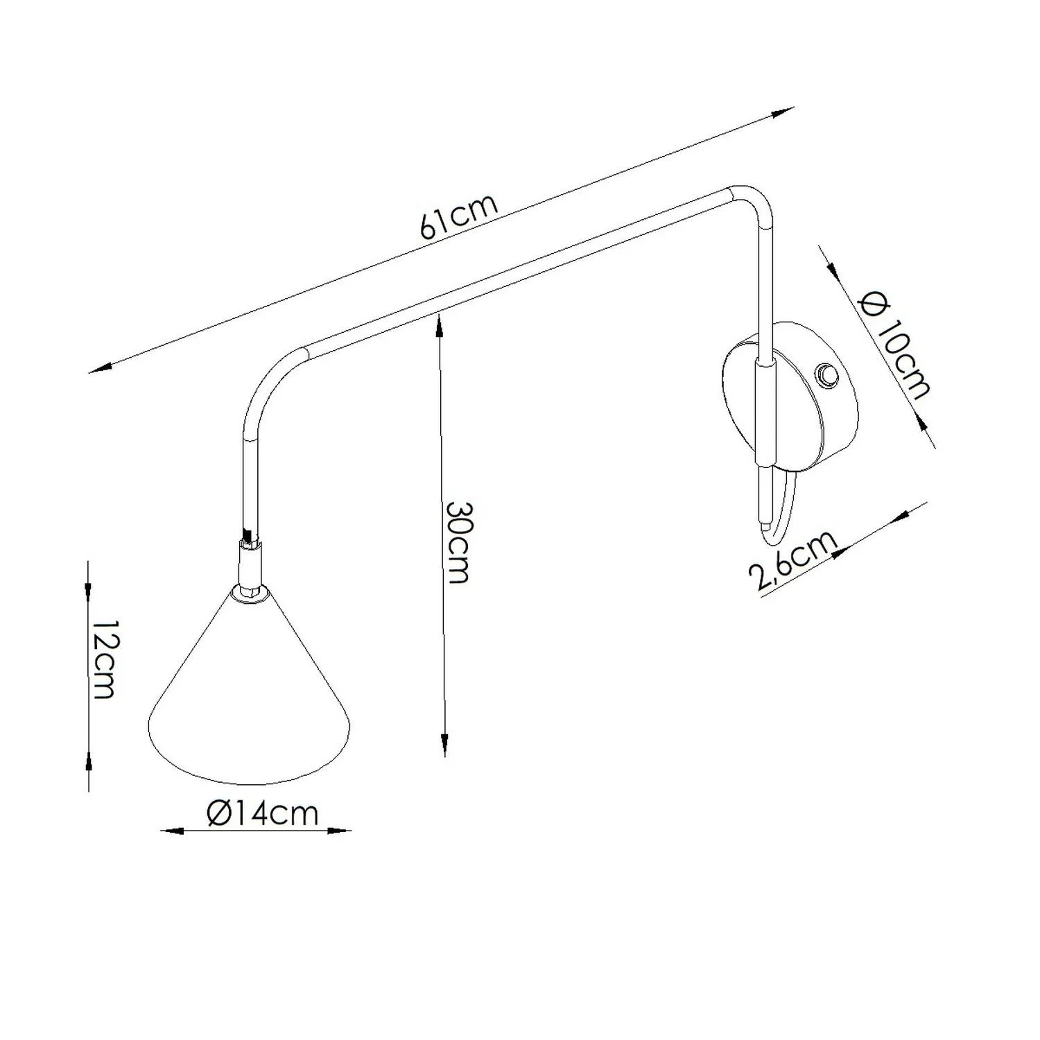Switched NOX Wall Light - White Modern Adjustable Wall Lights Great Lighting UK Ltd