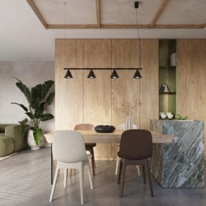 NOX 4-Light Pendant Bar - Black 4 Light Spotlights Great Lighting UK Ltd