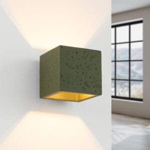 Quad Concrete Wall Light - Olive Green Uncategorized Great Lighting UK Ltd