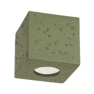Quad Concrete Ceiling Light - Olive Green Box Wall Lights Great Lighting UK Ltd