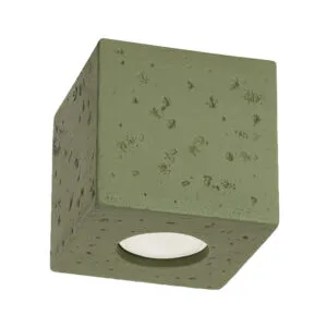 Quad Concrete Ceiling Light - Olive Green Box Wall Lights Great Lighting UK Ltd