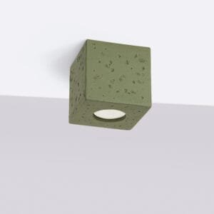 Quad Concrete Ceiling Light - Olive Green Box Wall Lights Great Lighting UK Ltd