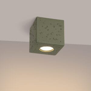 Quad Concrete Ceiling Light - Olive Green Box Wall Lights Great Lighting UK Ltd