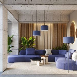 Nevia Cylinder Pendant Light - navy Bedroom Pendant Lights Great Lighting UK Ltd