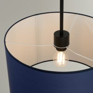 Nevia Cylinder Pendant Light - navy Bedroom Pendant Lights Great Lighting UK Ltd