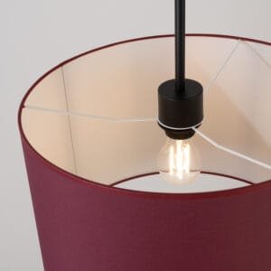 Nevia Cylinder Pendant Light - burgundy Hallway Pendant Lights Great Lighting UK Ltd