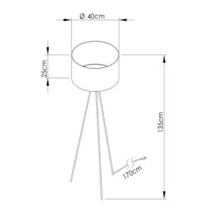 Nevia Tripod Floor Light - Natural Floor Lamps Great Lighting UK Ltd