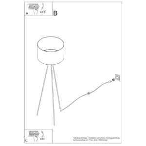 Nevia Tripod Floor Light - Natural Floor Lamps Great Lighting UK Ltd
