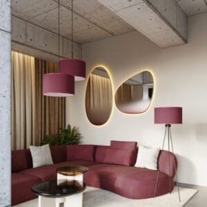 Nevia Tripod Floor Light - Burgundy Floor Lamps Great Lighting UK Ltd
