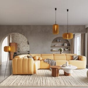 Mula Felt Pendant Light 27cm - yellow  Great Lighting UK Ltd